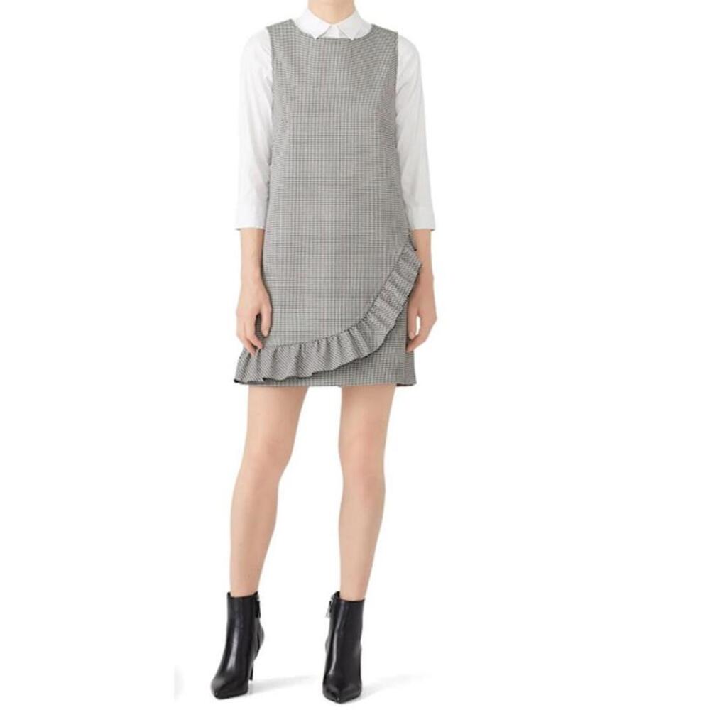 Tara Jarmon Houndstooth‎ Ruffle Shift Size 6/38/S